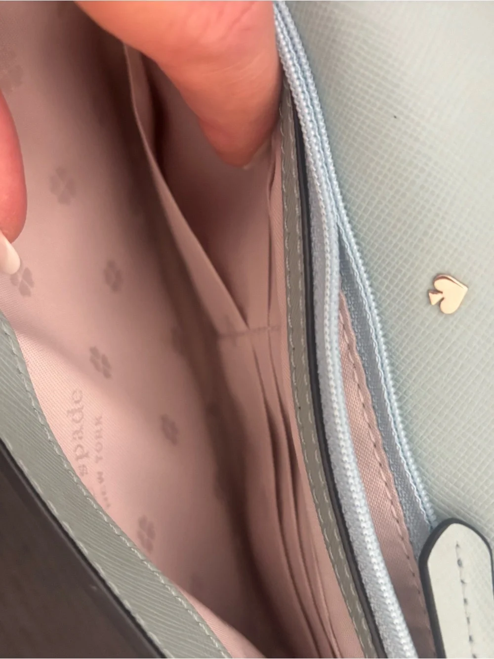 kate spade Light Blue Crossbody Bag with Gold Hardware